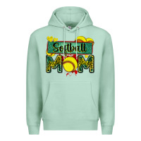 Seafoam softball mom with leopard Premium Hoodie - Zillion Design Studio