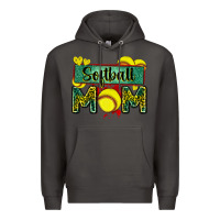 Smoke softball mom with leopard Premium Hoodie - Zillion Design Studio