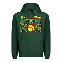 Sports Green softball mom with leopard Premium Hoodie - Zillion Design Studio