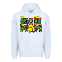White softball mom with leopard Premium Hoodie - Zillion Design Studio