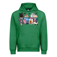 Emerald cat coffee cups Urban Hoodie - Zillion Design Studio