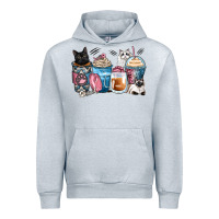 Heather Grey cat coffee cups Urban Hoodie - Zillion Design Studio