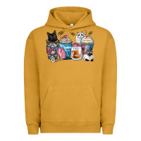 Pigment Peanut Butter cat coffee cups Urban Hoodie - Zillion Design Studio