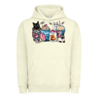 Pigment Pistachio cat coffee cups Urban Hoodie - Zillion Design Studio