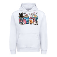 White cat coffee cups Urban Hoodie - Zillion Design Studio