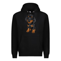Black dachshund puppy Premium Hoodie - RanaPortraitStore