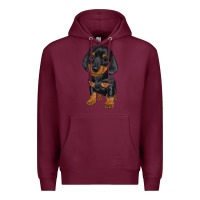 Burgundy dachshund puppy Premium Hoodie - RanaPortraitStore