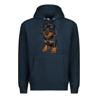 Navy dachshund puppy Premium Hoodie - RanaPortraitStore