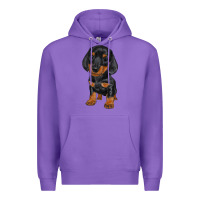 Purple dachshund puppy Premium Hoodie - RanaPortraitStore