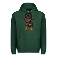 Sports Green dachshund puppy Premium Hoodie - RanaPortraitStore