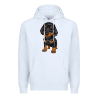 White dachshund puppy Premium Hoodie - RanaPortraitStore