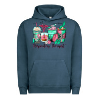 Pigment Midnight Navy respiratory therapist coffee cups Urban Hoodie - Zillion Design Studio