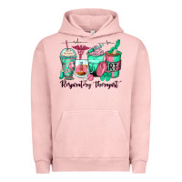 Pigment Salmon respiratory therapist coffee cups Urban Hoodie - Zillion Design Studio