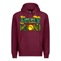 Burgundy softball mini with leopard Premium Hoodie - Zillion Design Studio
