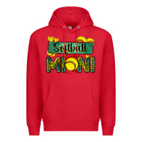 Red softball mini with leopard Premium Hoodie - Zillion Design Studio