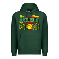 Sports Green softball mini with leopard Premium Hoodie - Zillion Design Studio
