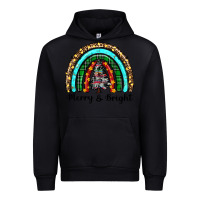 Black merry and bright rainbow christmas Urban Hoodie - RanaPortraitStore