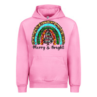Fuchsia Pink merry and bright rainbow christmas Urban Hoodie - RanaPortraitStore