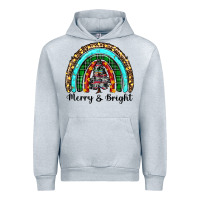 Heather Grey merry and bright rainbow christmas Urban Hoodie - RanaPortraitStore