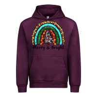 Mauve Wine merry and bright rainbow christmas Urban Hoodie - RanaPortraitStore