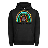 Pigment Black merry and bright rainbow christmas Urban Hoodie - RanaPortraitStore