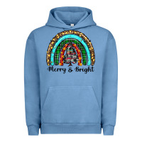 Pigment Pebble Blue merry and bright rainbow christmas Urban Hoodie - RanaPortraitStore