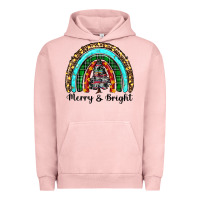 Pigment Salmon merry and bright rainbow christmas Urban Hoodie - RanaPortraitStore