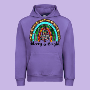 Merry And Bright Rainbow Christmas Urban Hoodie Designed By Ranaportraitstore
