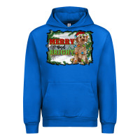 Cobalt merry and bright cockapoo Urban Hoodie - RanaPortraitStore