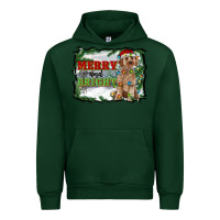 Forest Green merry and bright cockapoo Urban Hoodie - RanaPortraitStore