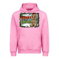 Fuchsia Pink merry and bright cockapoo Urban Hoodie - RanaPortraitStore