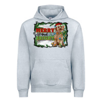 Heather Grey merry and bright cockapoo Urban Hoodie - RanaPortraitStore