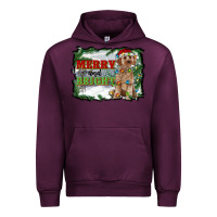 Mauve Wine merry and bright cockapoo Urban Hoodie - RanaPortraitStore