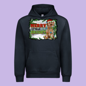 Merry And Bright Cockapoo Urban Hoodie Designed By Ranaportraitstore