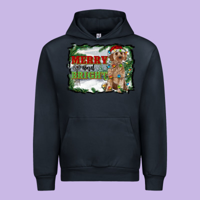 Merry And Bright Cockapoo Urban Hoodie Designed By Ranaportraitstore