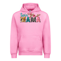 Fuchsia Pink twin mama with flowers Urban Hoodie - texasbilliewilder