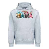 Heather Grey twin mama with flowers Urban Hoodie - texasbilliewilder