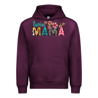 Mauve Wine twin mama with flowers Urban Hoodie - texasbilliewilder