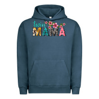 Pigment Midnight Navy twin mama with flowers Urban Hoodie - texasbilliewilder