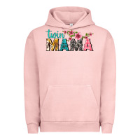 Pigment Salmon twin mama with flowers Urban Hoodie - texasbilliewilder