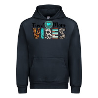 Navy tired mom vibes Urban Hoodie - texasbilliewilder