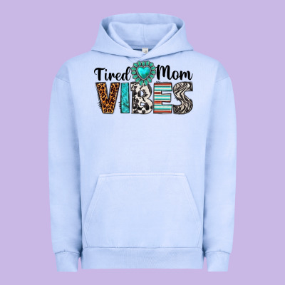 Tired Mom Vibes Urban Hoodie Designed By Texasbilliewilder