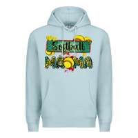 Blue Mist softball mama with leopard Premium Hoodie - Zillion Design Studio