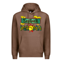 Chestnut softball mama with leopard Premium Hoodie - Zillion Design Studio