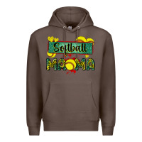 Coffee softball mama with leopard Premium Hoodie - Zillion Design Studio