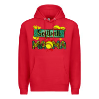 Red softball mama with leopard Premium Hoodie - Zillion Design Studio