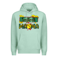 Seafoam softball mama with leopard Premium Hoodie - Zillion Design Studio