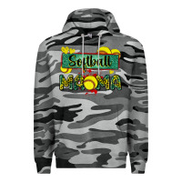 Slate Camo softball mama with leopard Premium Hoodie - Zillion Design Studio