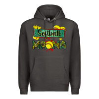 Smoke softball mama with leopard Premium Hoodie - Zillion Design Studio