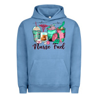Pigment Pebble Blue nurse fuel coffee cups Urban Hoodie - Zillion Design Studio